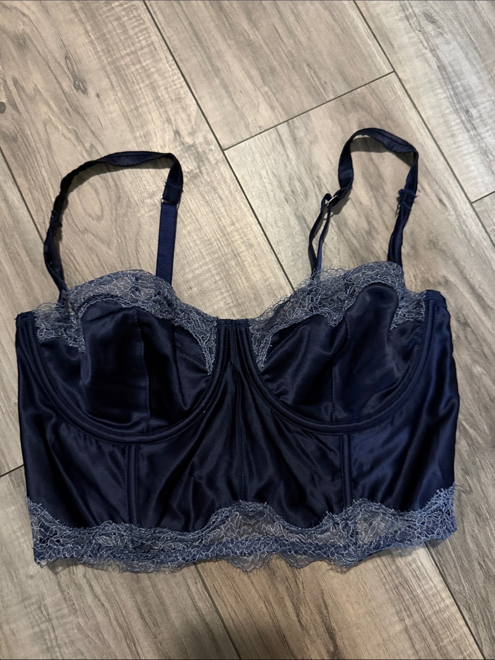 Victoria’s secret Navy Lace-Trim Longline Bustier Bra
